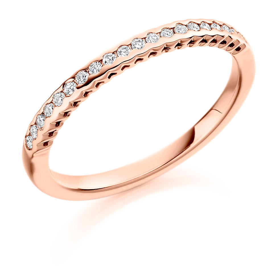 Rubover Half Eternity Ring, 0.15ct total in Rose Gold