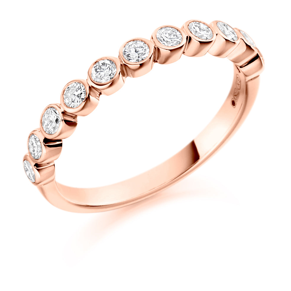 Rubover Half Eternity Ring, 0.5ct total (HET1411) in Rose Gold