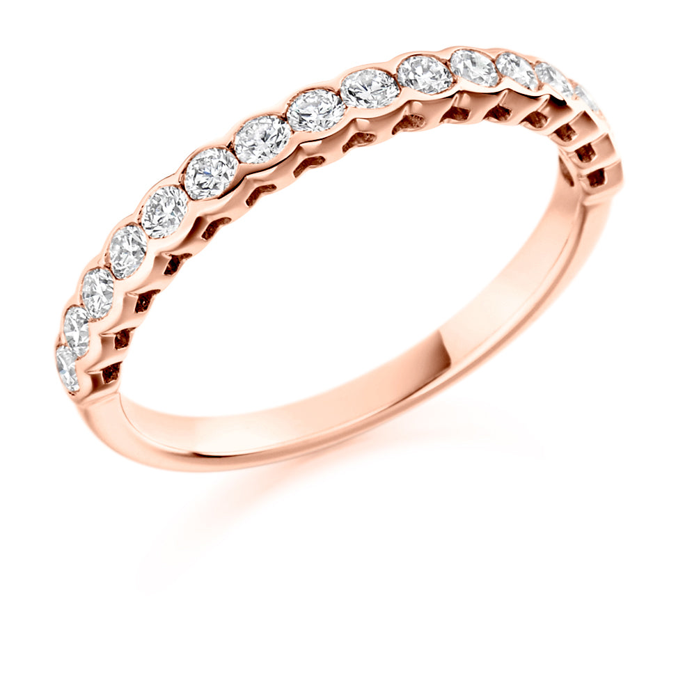 Rubover Half Eternity Ring, 0.5ct total (HET1427) in Rose Gold