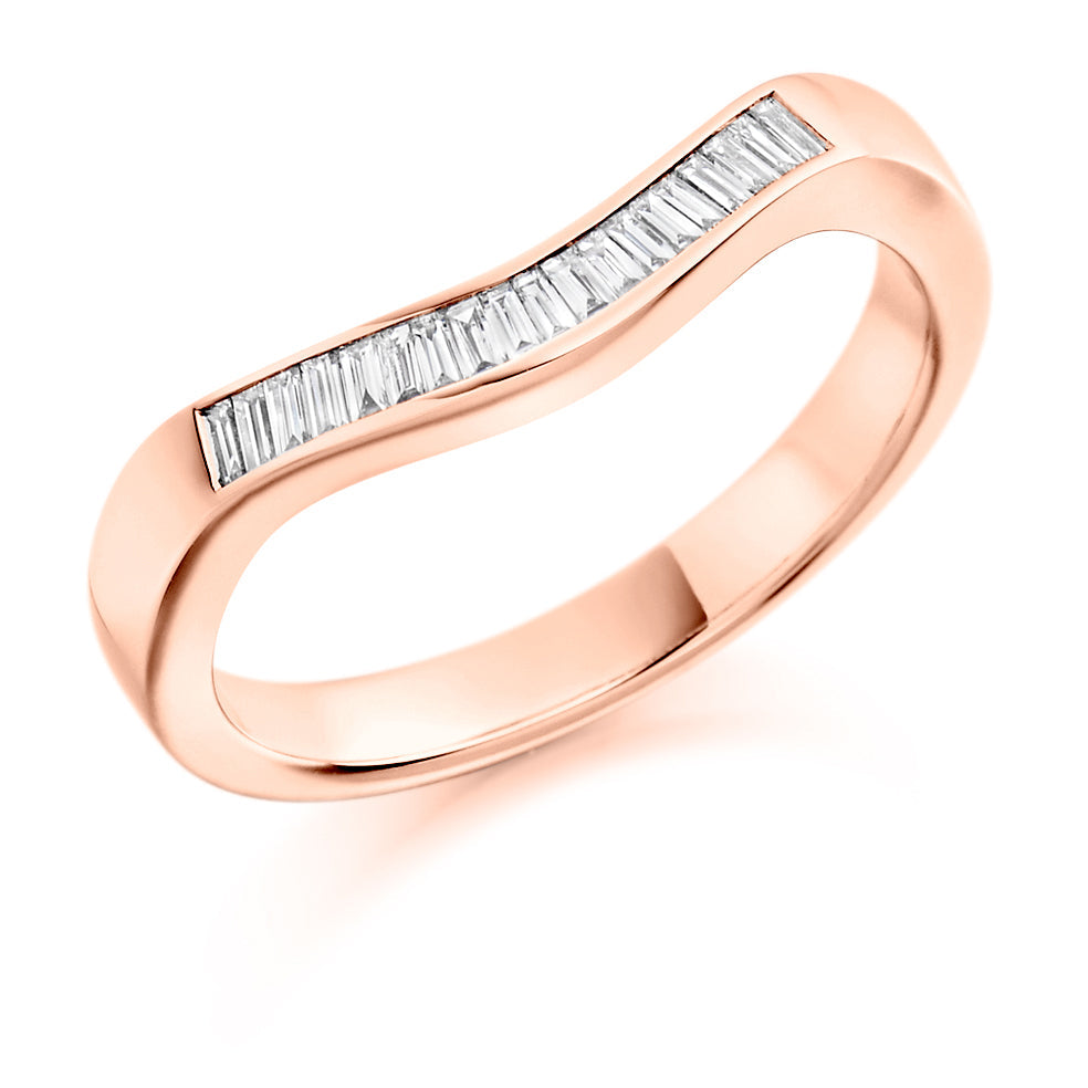 Shaped Channel-Set Half Eternity Ring, 0.2ct total (HET1436) in Rose Gold