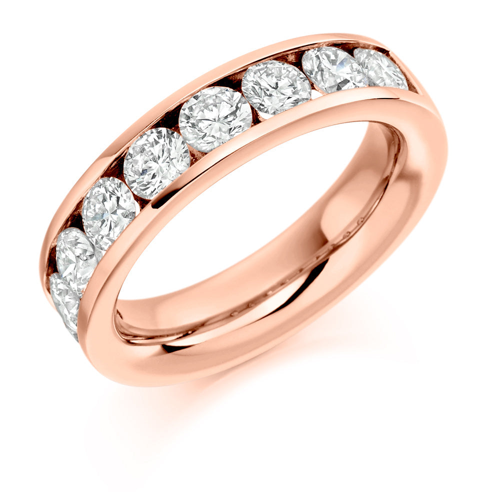 Channel-Set Half Eternity Ring, 2.0ct total (HET1443) in Rose Gold