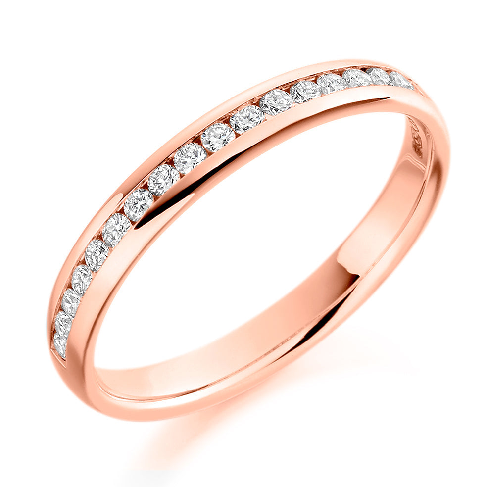 Channel-Set Half Eternity Ring, 0.22ct total in Rose Gold