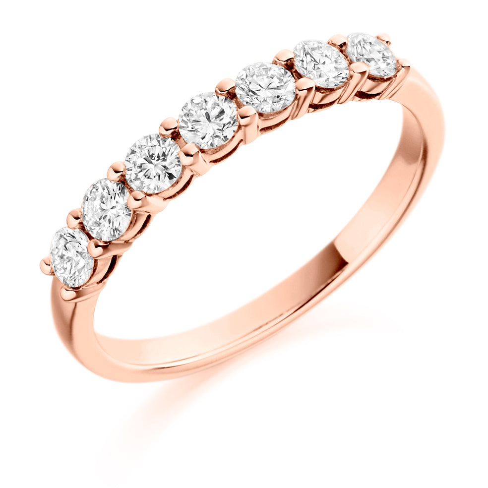 Claw-Set Half Eternity Ring, 0.5ct total (HET1493) in Rose Gold