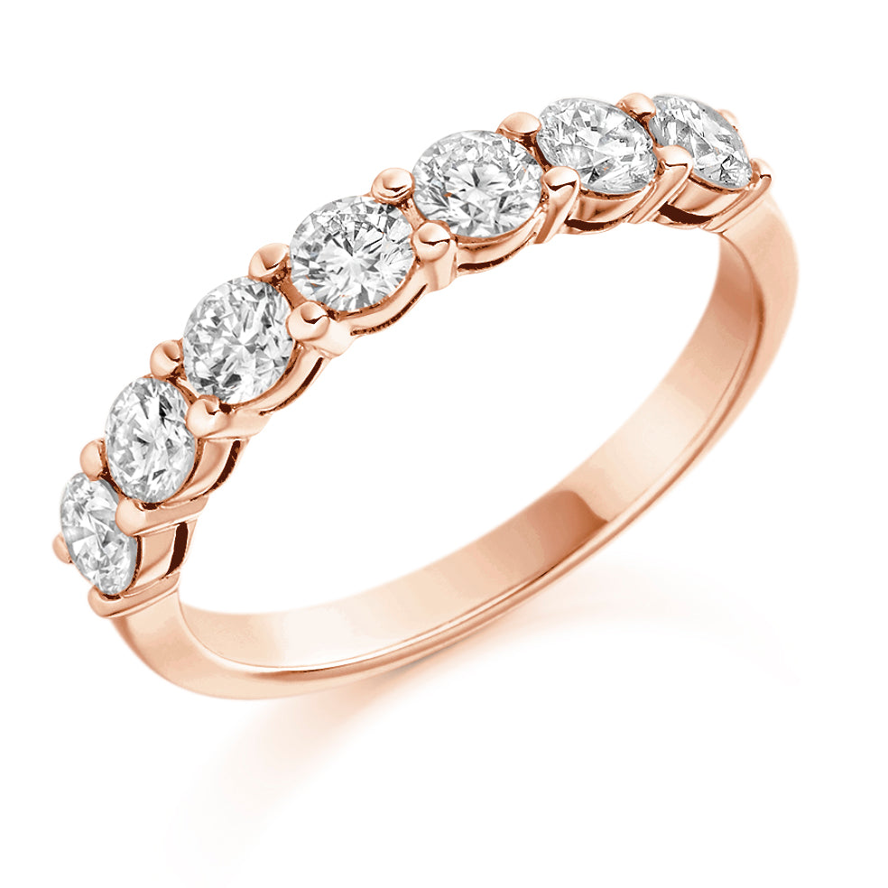 Claw-Set Half Eternity Ring, 1.0ct total (HET1494) in Rose Gold
