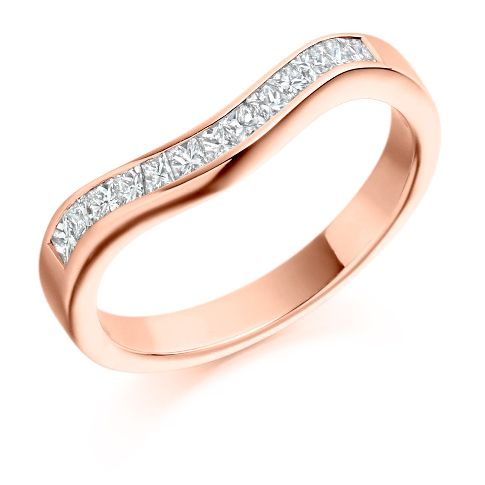 Shaped Channel-Set Half Eternity Ring, 0.6ct total in Rose Gold