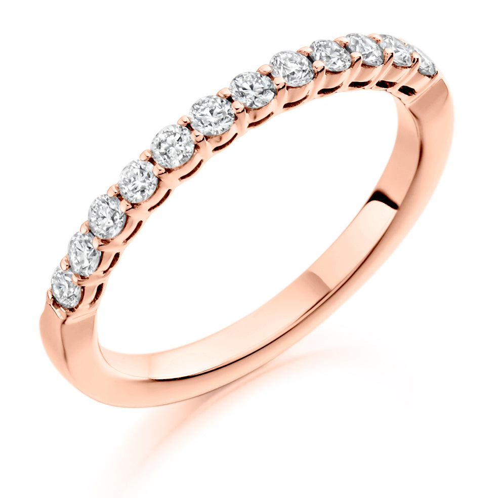 Claw-Set Half Eternity Ring, 0.5ct total (HET1627) in Rose Gold