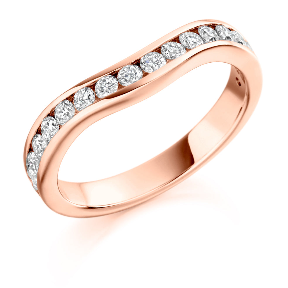 Shaped Channel-Set Half Eternity Ring, 0.65ct total in Rose Gold