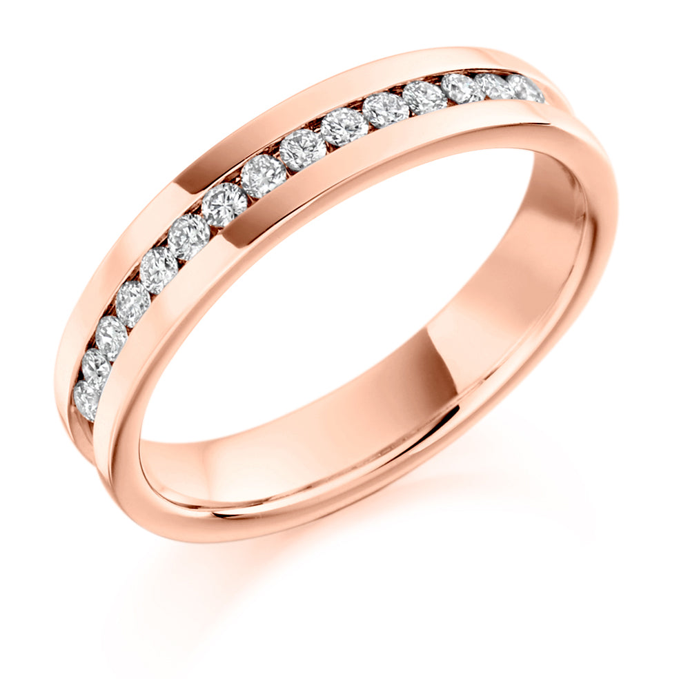 Channel-Set Half Eternity Ring, 0.25ct total (HET1633) in Rose Gold