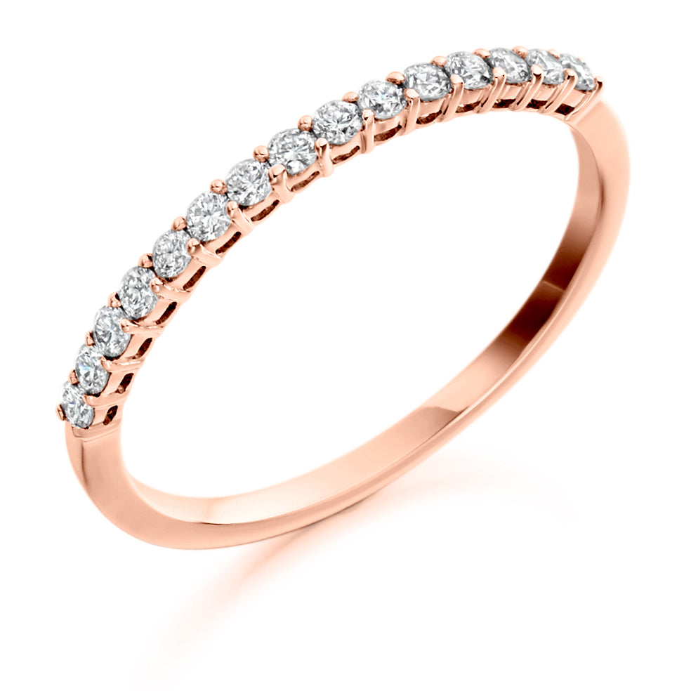 Claw-Set Half Eternity Ring, 0.25ct total (HET1686) in Rose Gold