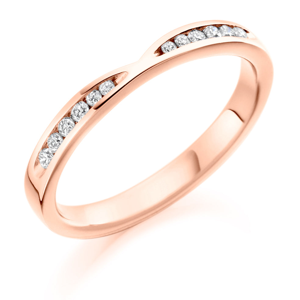Channel-Set Half Eternity Ring, 0.18ct total (HET1730) in Rose Gold