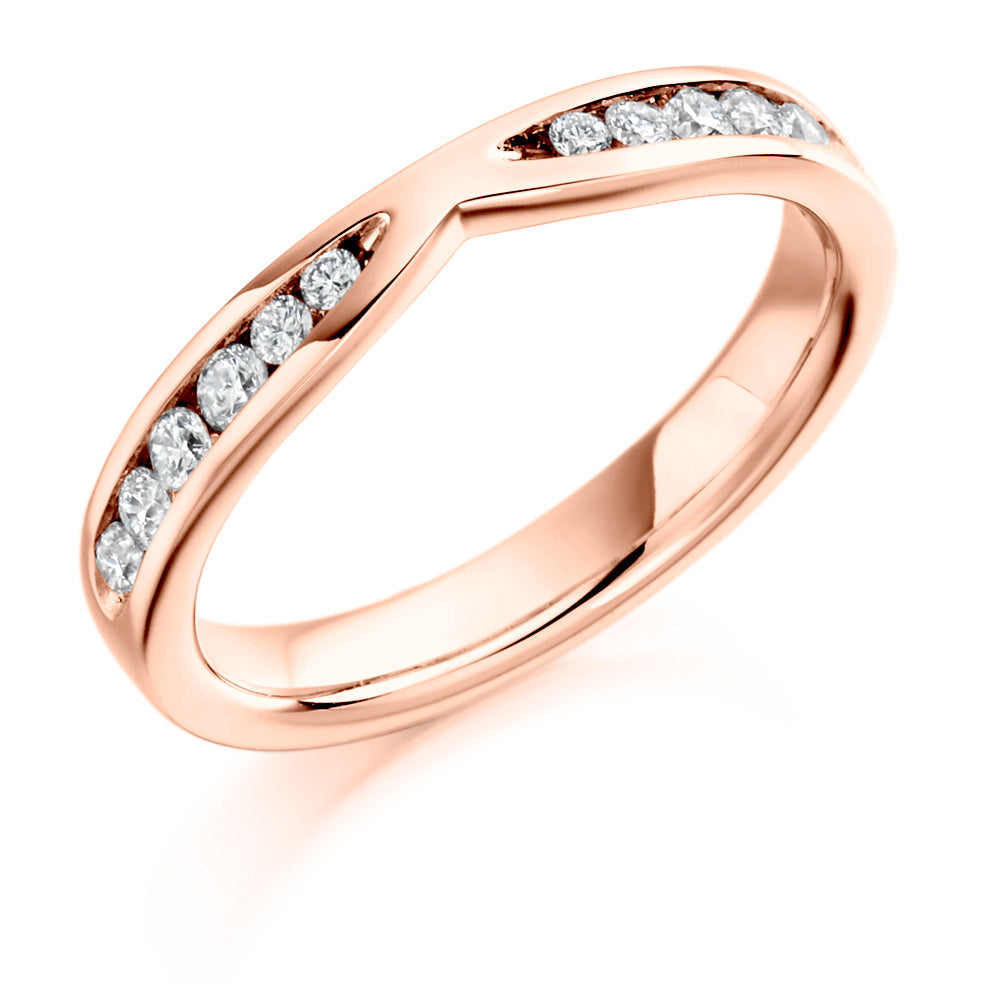 Channel-Set Half Eternity Ring, 0.37ct total (HET1731) in Rose Gold