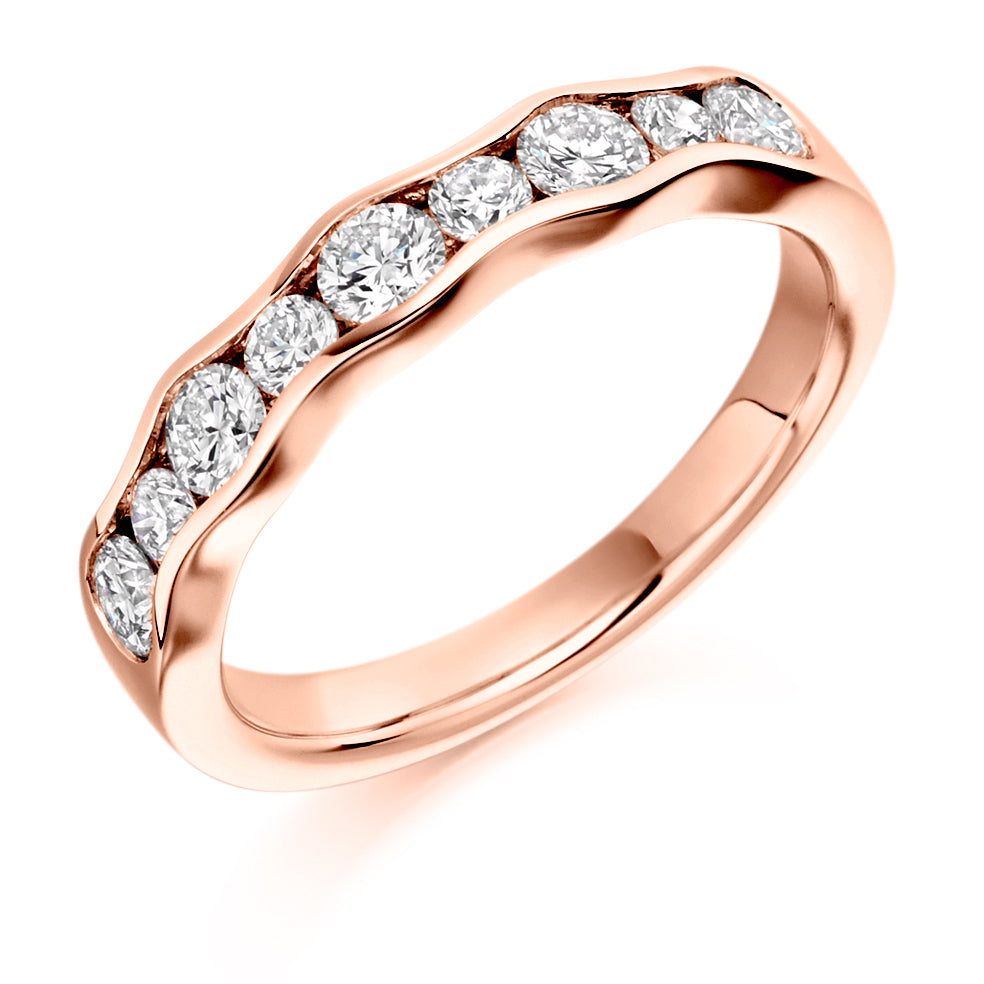 Channel-Set Half Eternity Ring, 0.75ct total (HET1737) in Rose Gold