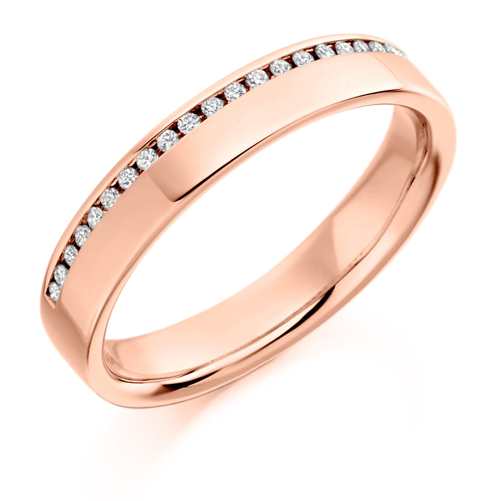 Channel-Set Half Eternity Ring, 0.12ct total (HET1749) in Rose Gold