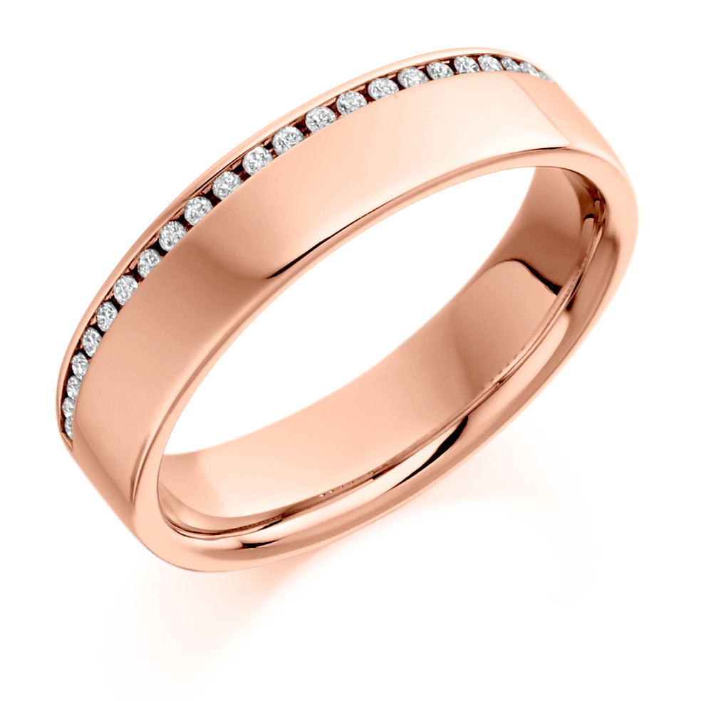 Channel-Set Half Eternity Ring, 0.12ct total (HET1750) in Rose Gold