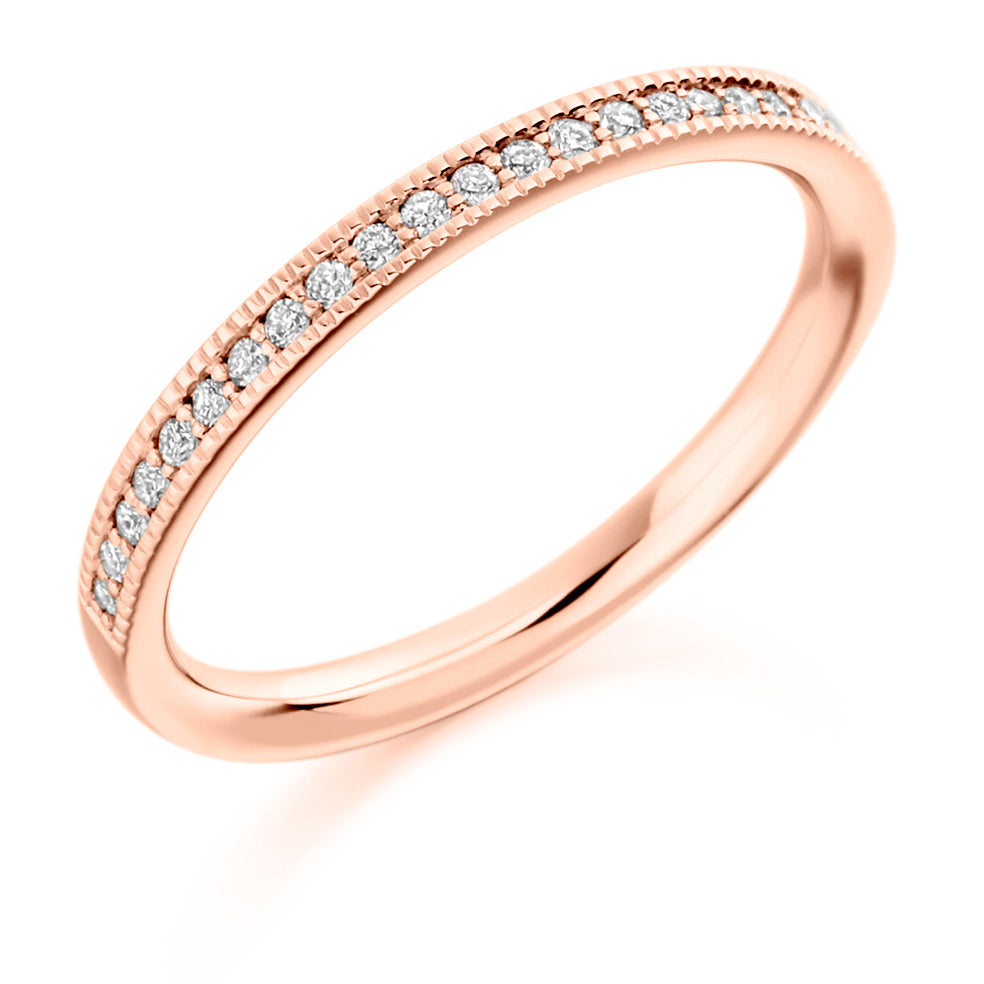 Grain-Set Half Eternity Ring, 0.15ct total (HET1769) in Rose Gold