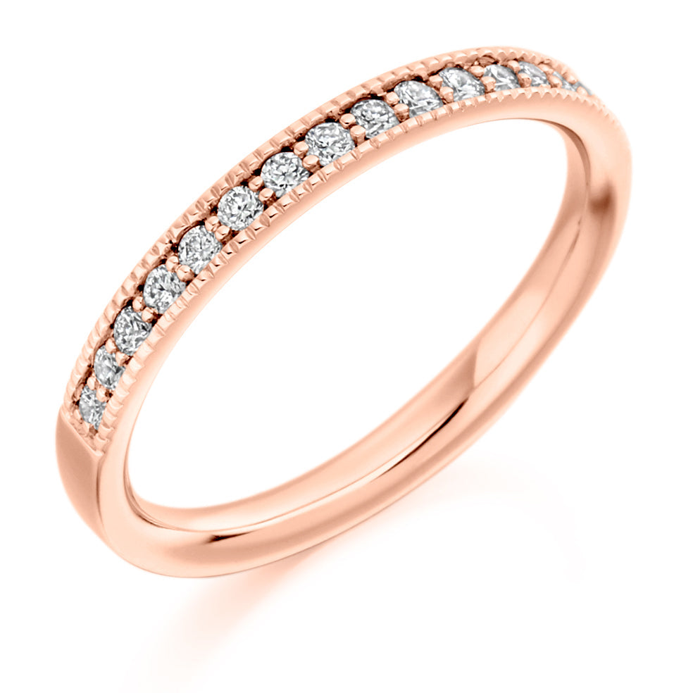 Grain-Set Half Eternity Ring, 0.25ct total (HET1770) in Rose Gold