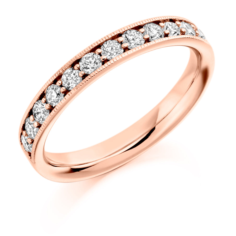 Grain-Set Half Eternity Ring, 0.50ct total (HET1772) in Rose Gold
