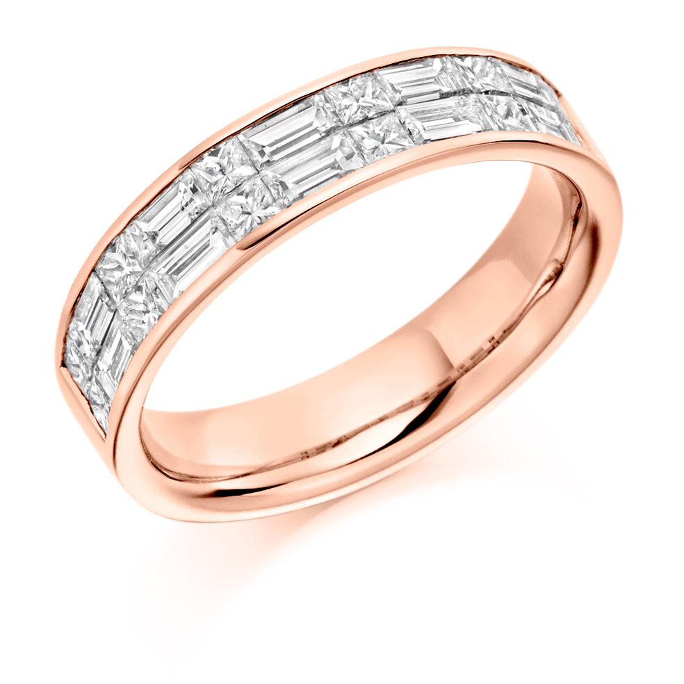 Channel-Set Half Eternity Ring, 1.25ct total (HET1823) in Rose Gold