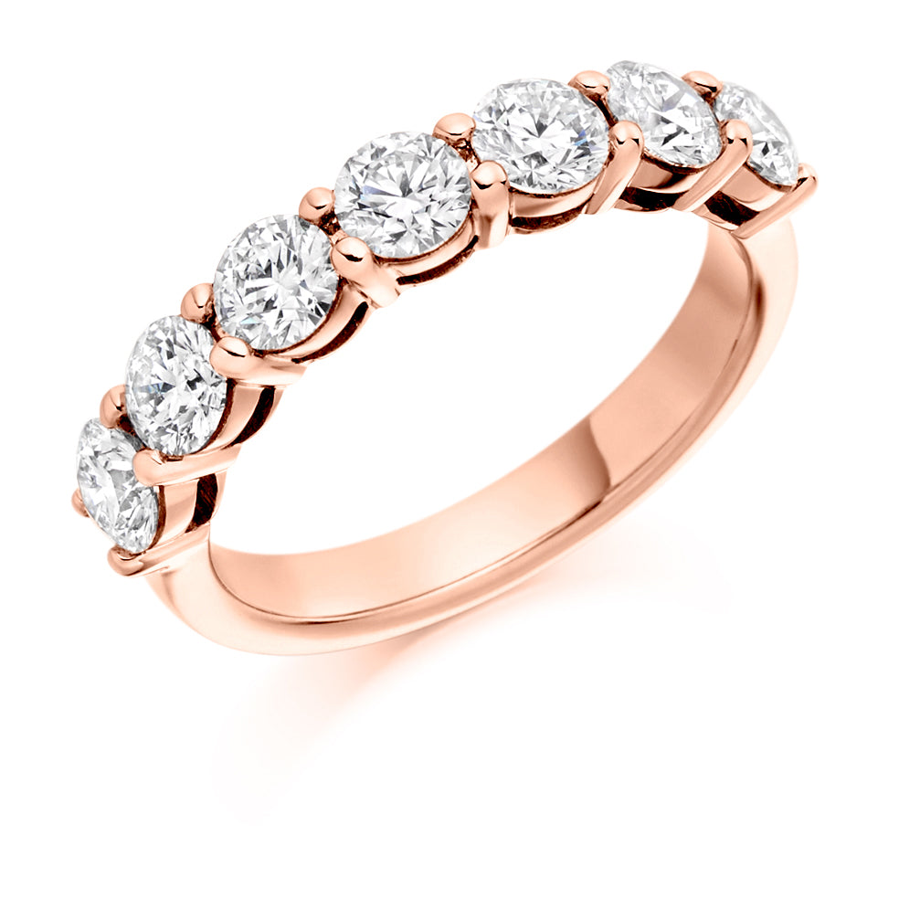 Claw-Set Half Eternity Ring, 1.5ct total (HET1826) in Rose Gold