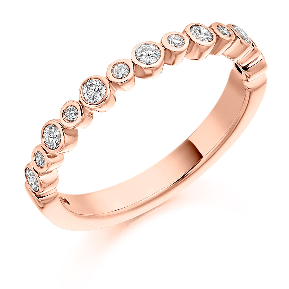 Rubover Half Eternity Ring, 0.3ct total in Rose Gold