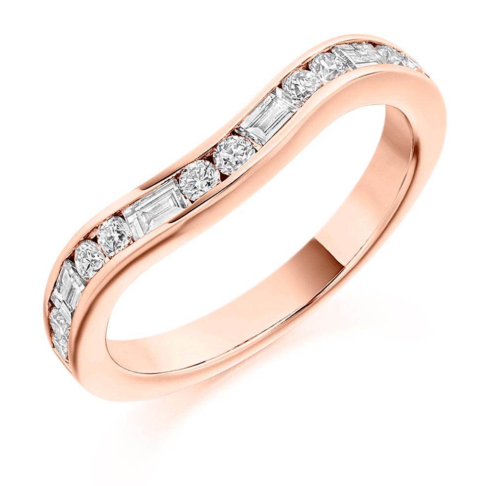 Shaped Channel-Set Half Eternity Ring, 0.5ct total (HET1919) in Rose Gold