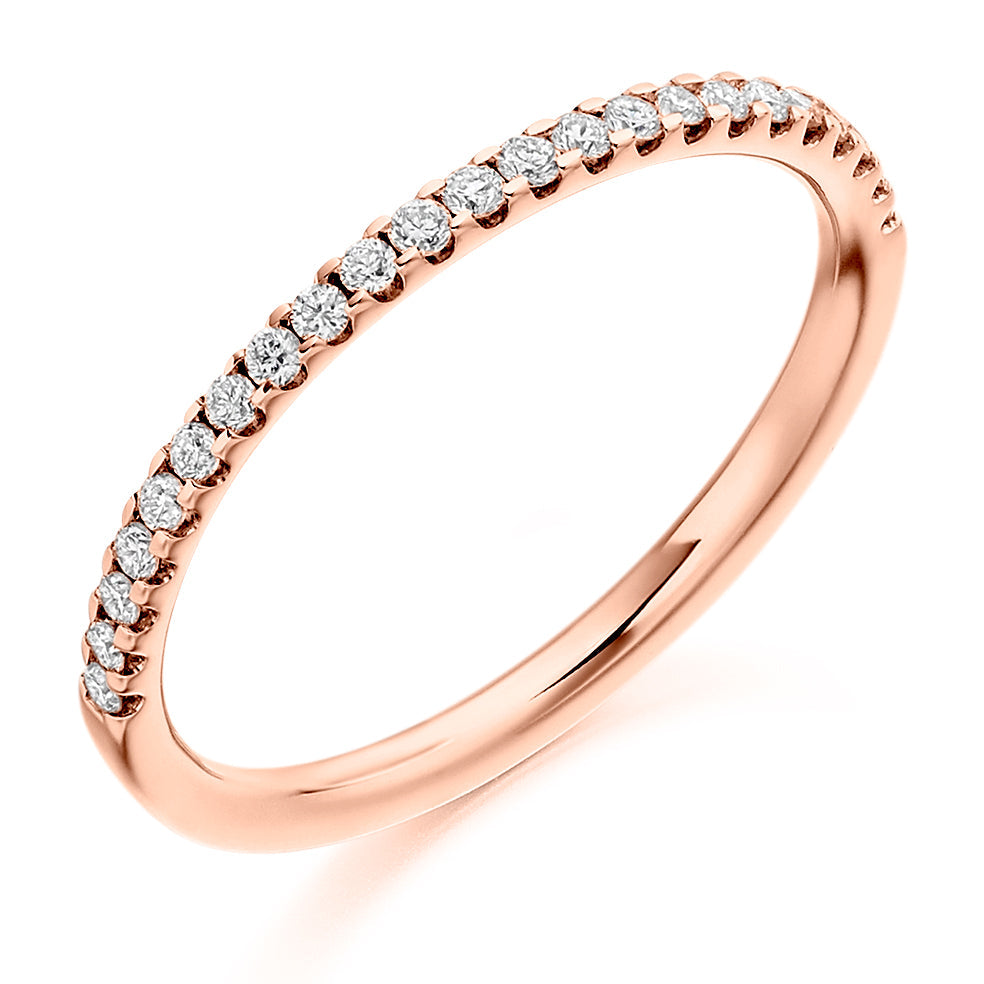Micro-claw-Set Half Eternity Ring, 0.25ct total (HET1973) in Rose Gold
