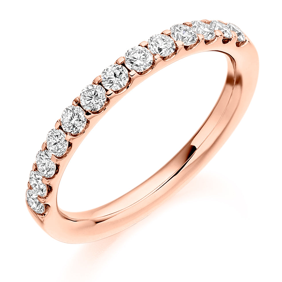 Micro-Claw Half Eternity Ring, 0.5ct total (HET2004) in Rose Gold