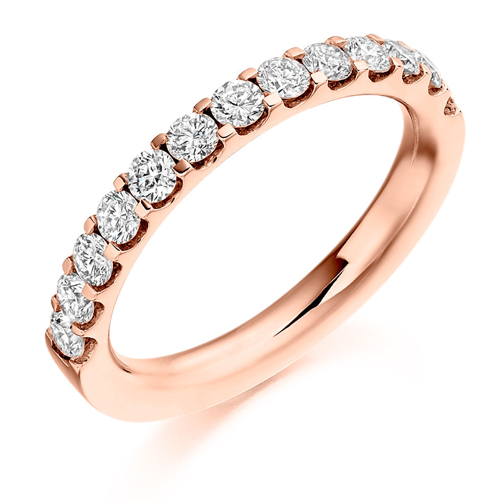 Micro-Claw Half Eternity Ring, 0.75ct total (HET2005) in Rose Gold