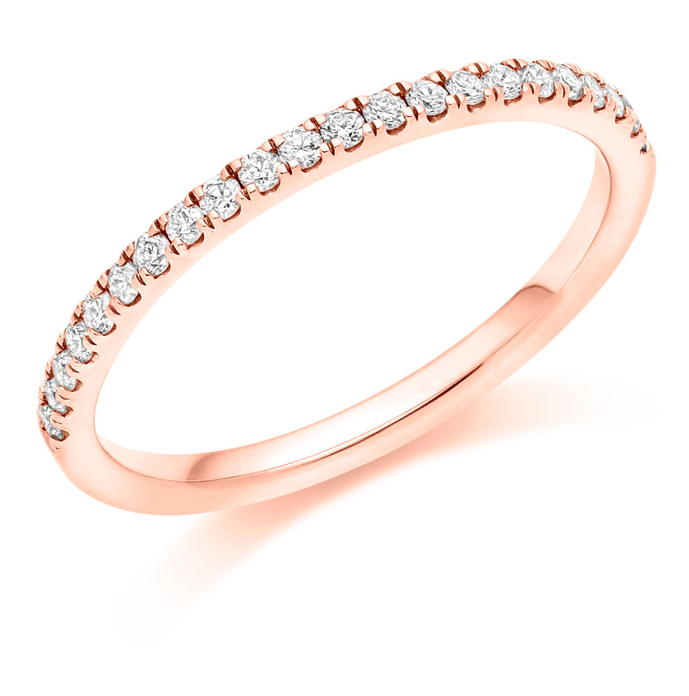 Micro-claw-Set Half Eternity Ring, 0.25ct total (HET20158A) in Rose Gold
