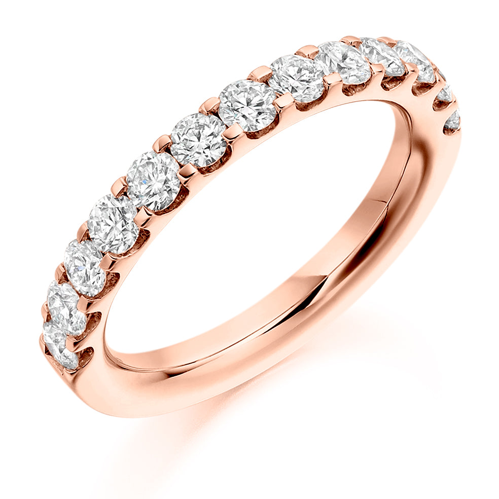 Micro-Claw Half Eternity Ring, 1.0ct total (HET2057) in Rose Gold