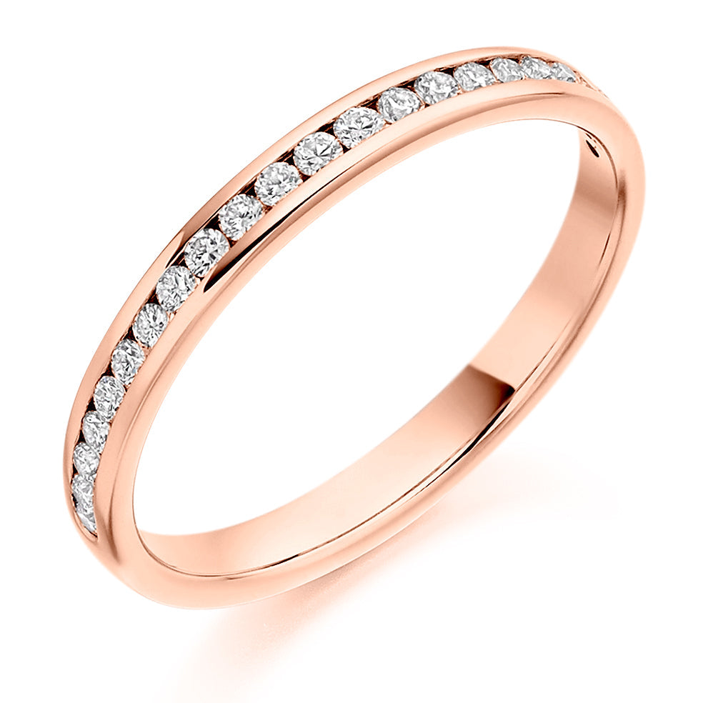 Channel-Set Half Eternity Ring, 0.25ct total (HET2088) in Rose Gold