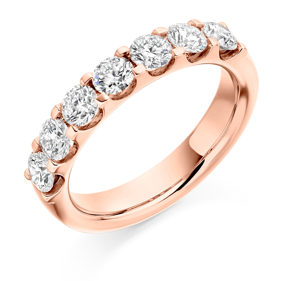 Micro-Claw Half Eternity Ring, 1.3ct total in Rose Gold