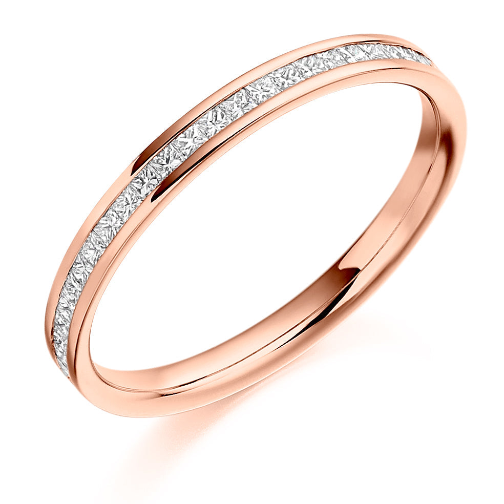 Channel-Set Half Eternity Ring, 0.25ct total (HET2109) in Rose Gold