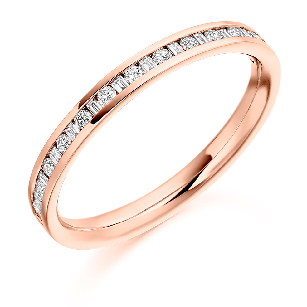 Channel-Set Half Eternity Ring, 0.3ct total (HET2124) in Rose Gold