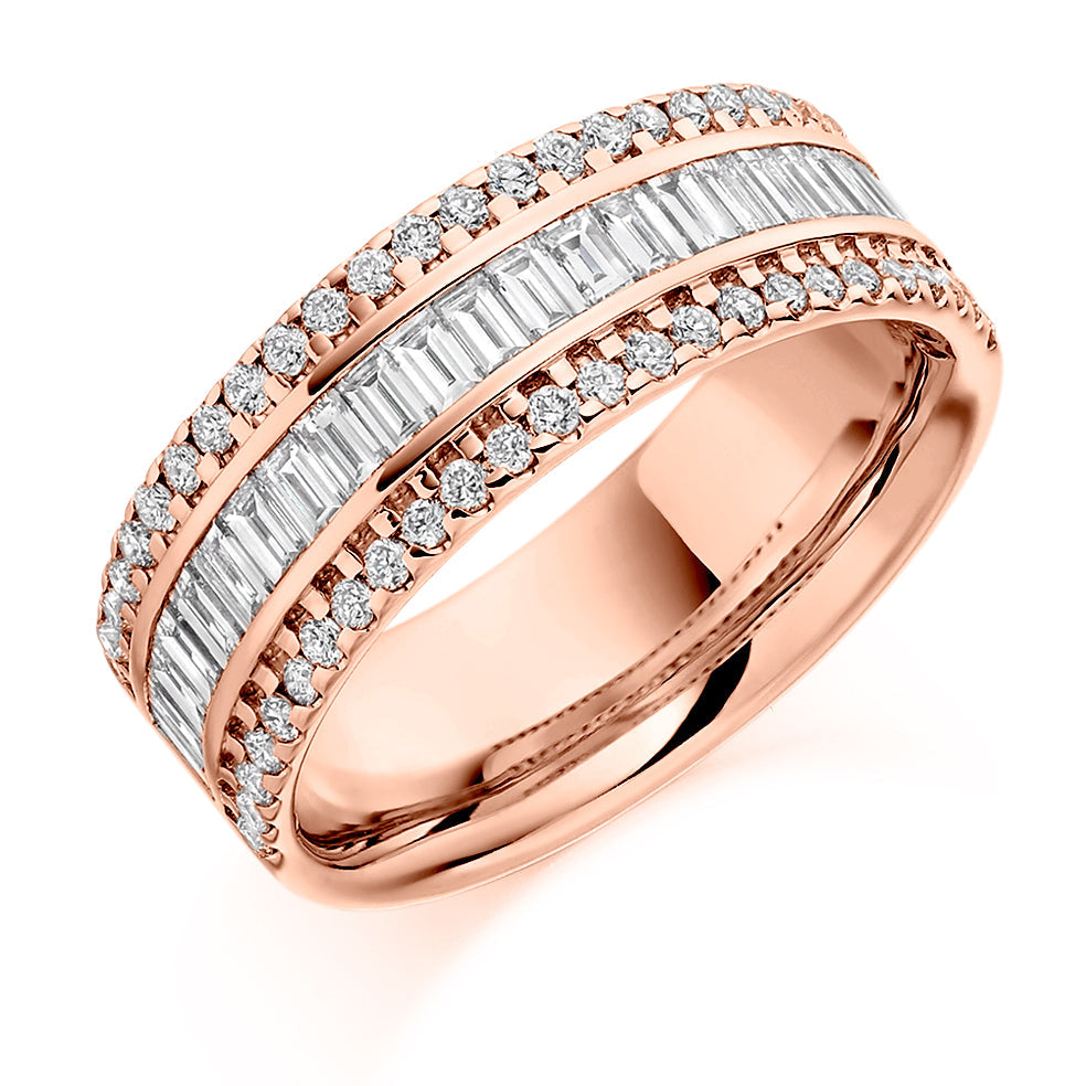 Channel-Set Half Eternity Ring, 1.25ct total (HET2178) in Rose Gold
