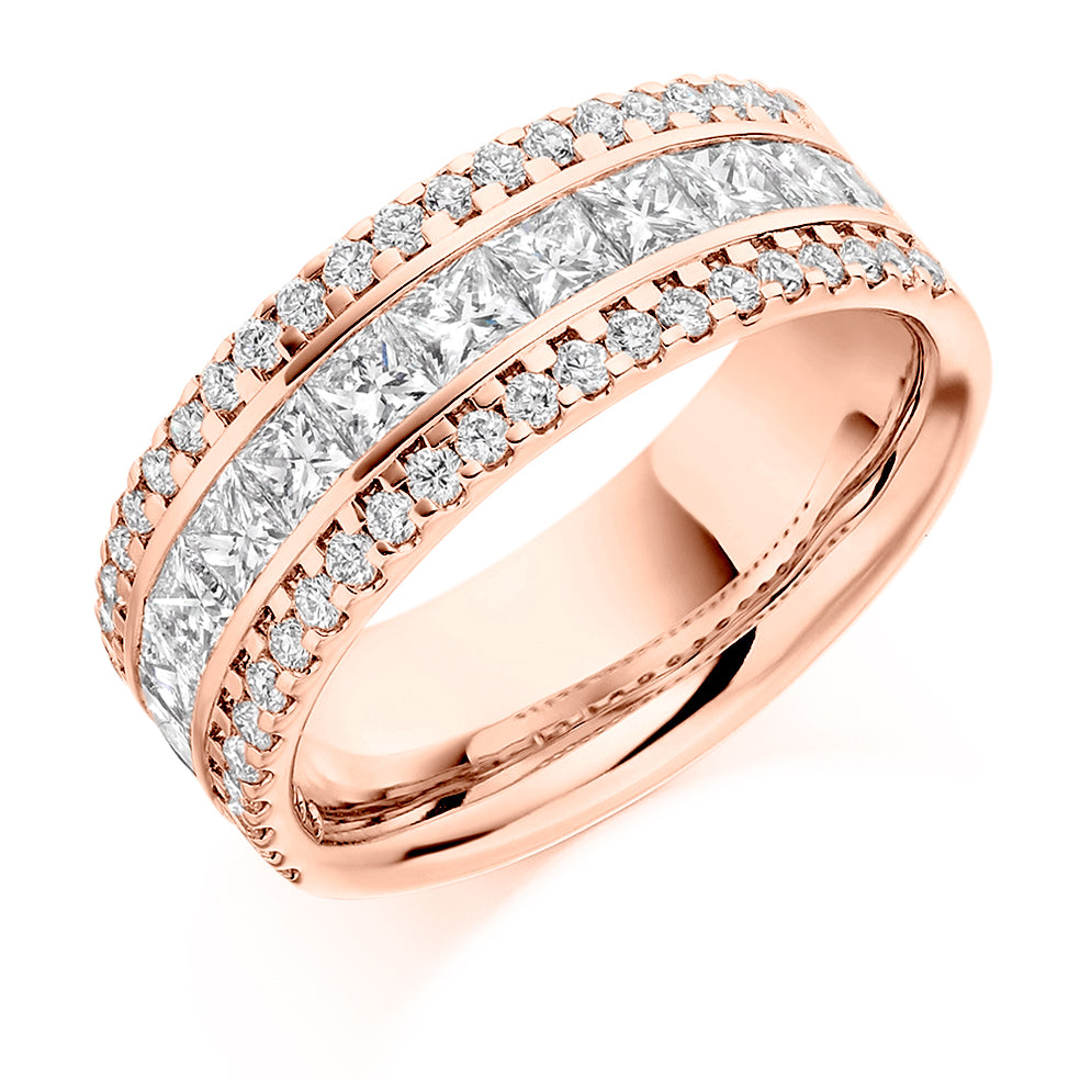 Channel-Set Half Eternity Ring, 1.8ct total (HET2179) in Rose Gold