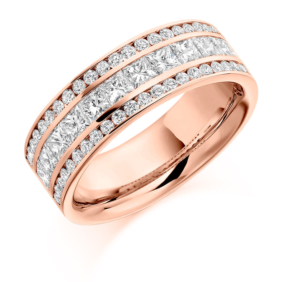 Right Hand Ring-Set Half Eternity Ring, 1.80ct total (HET2182) in Rose Gold
