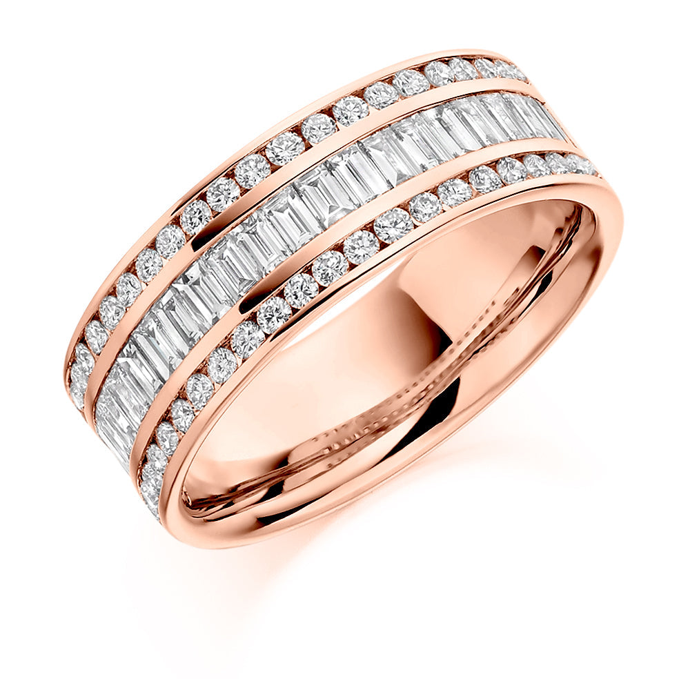Channel-Set Half Eternity Ring, 1.2ct total in Rose Gold