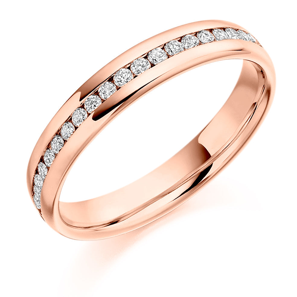 Channel-Set Half Eternity Ring, 0.25ct total (HET2199) in Rose Gold