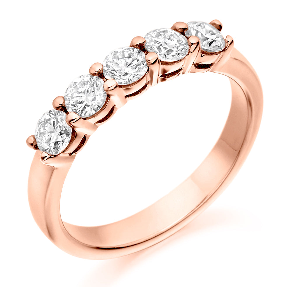 Claw-Set Half Eternity Ring, 0.75ct total (HET2237) in Rose Gold