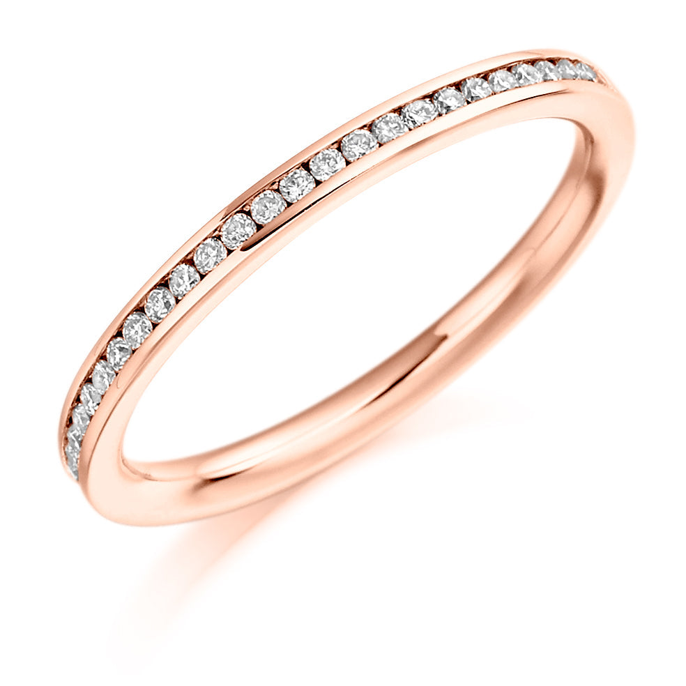 Channel-Set Half Eternity Ring, 0.2ct total (HET2358) in Rose Gold
