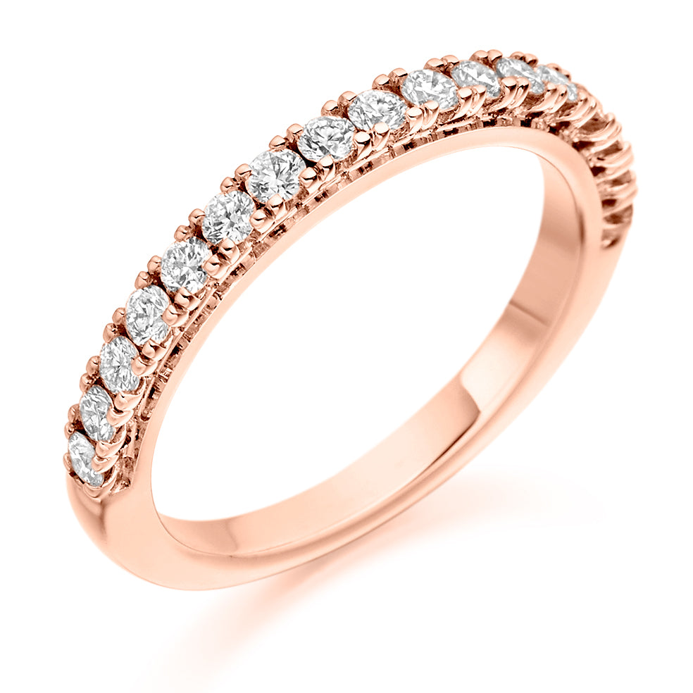 Micro-claw-Set Half Eternity Ring, 0.50ct total (HET2416) in Rose Gold