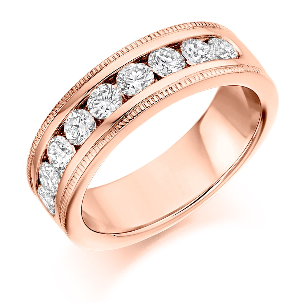 Channel-Set Half Eternity Ring, 1.00ct total (HET2420) in Rose Gold