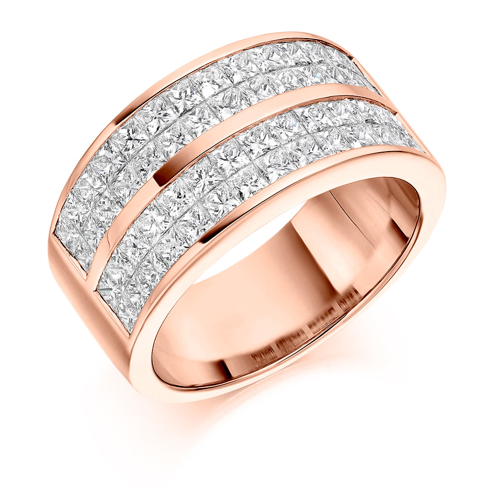 Right Hand Ring-Set Half Eternity Ring, 2.50ct total (HET2440) in Rose Gold