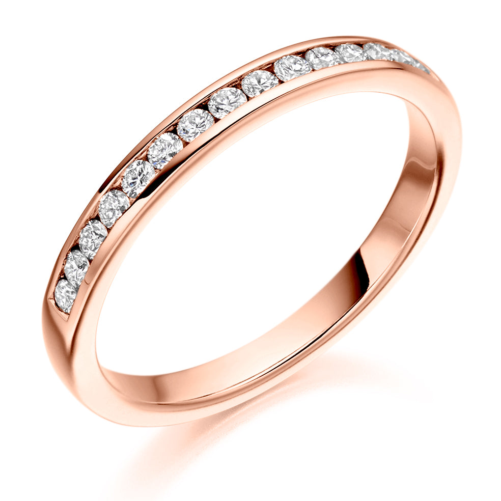 Channel-Set Half Eternity Ring, 0.25ct total (HET2482) in Rose Gold