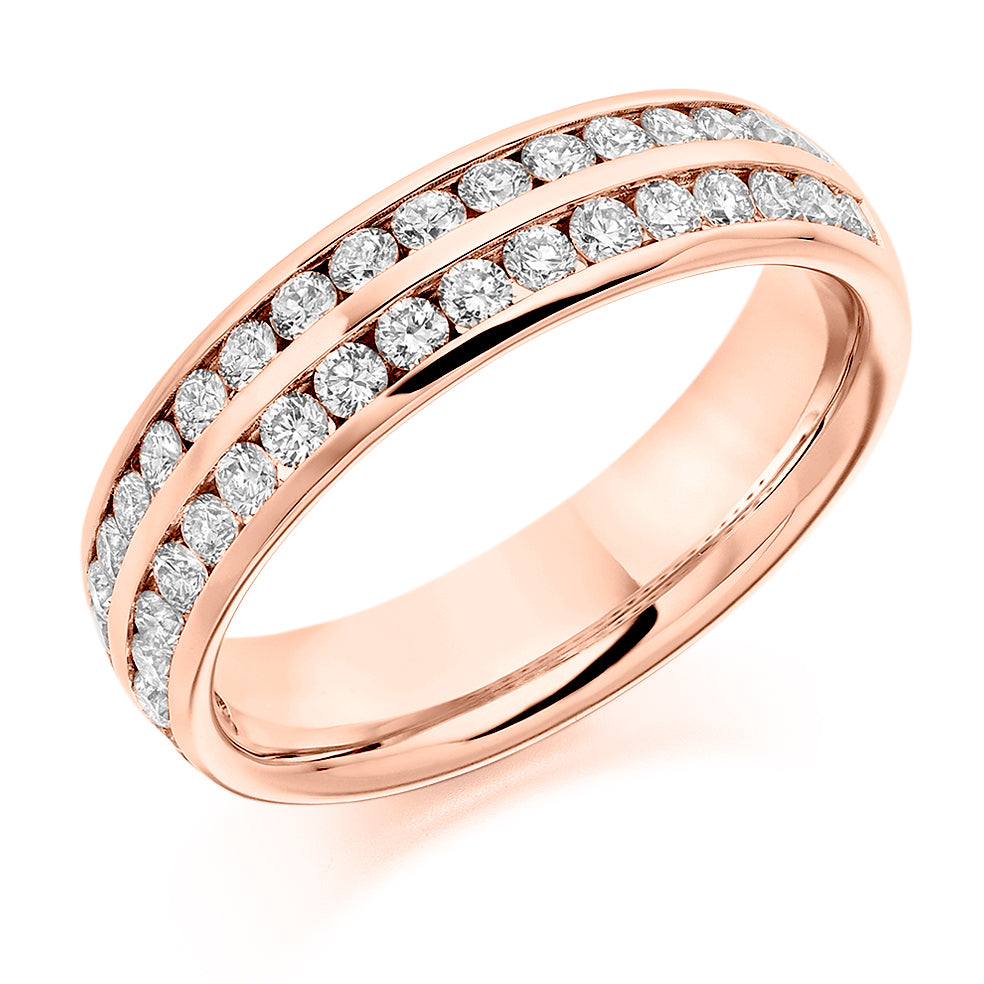Right Hand Ring-Set Half Eternity Ring, 0.75ct total (HET2483) in Rose Gold