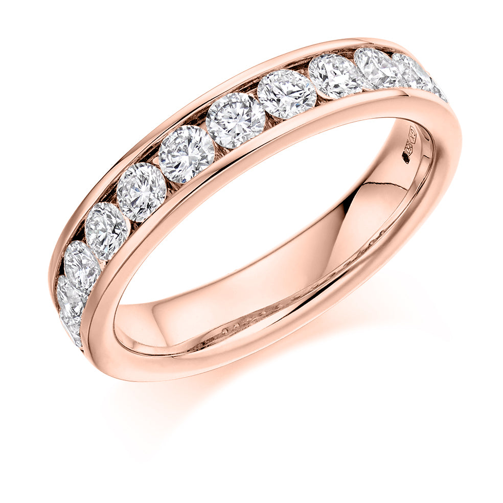 Channel-Set Half Eternity Ring, 1.0ct total (HET2619) in Rose Gold