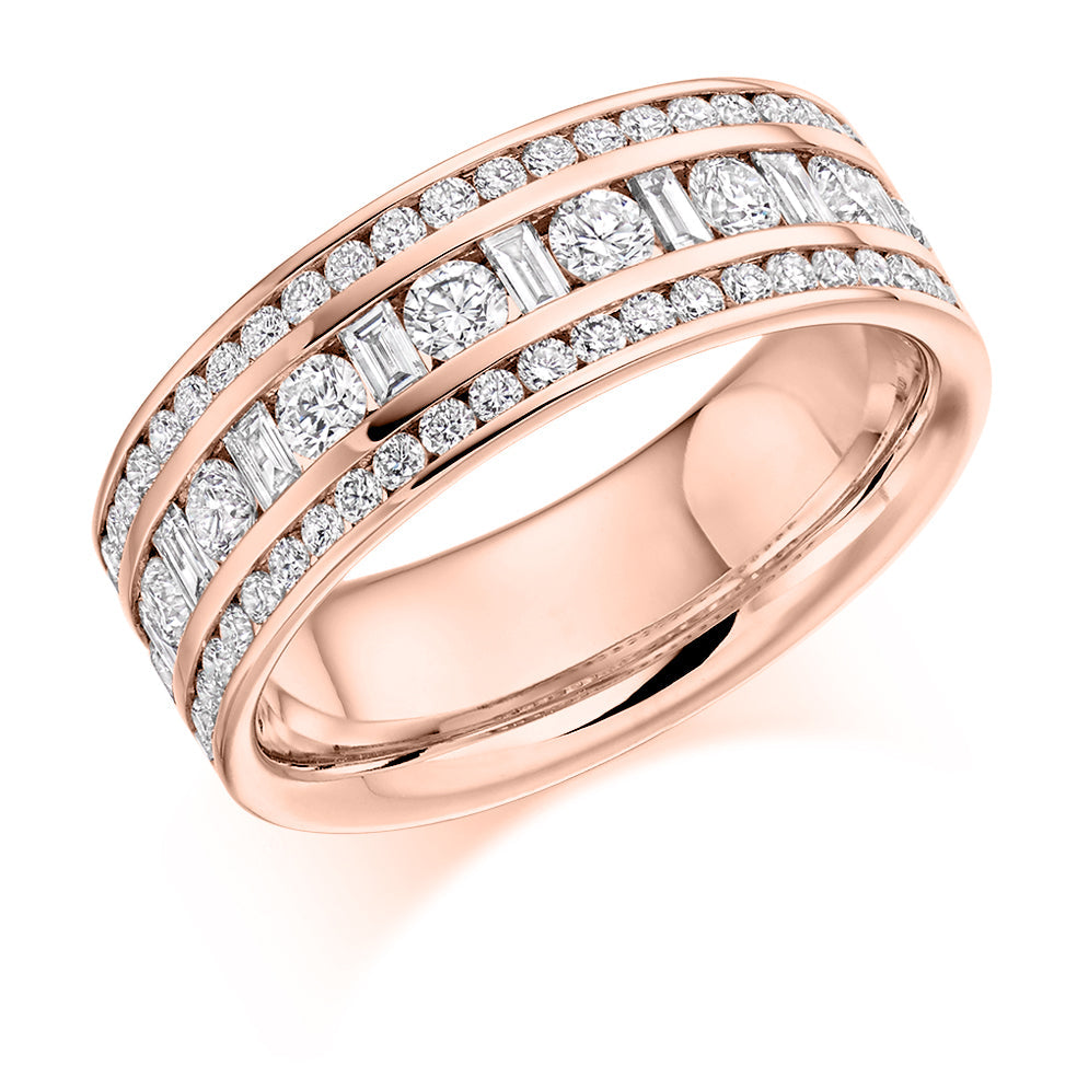 Channel-Set Half Eternity Ring, 1.3ct total in Rose Gold