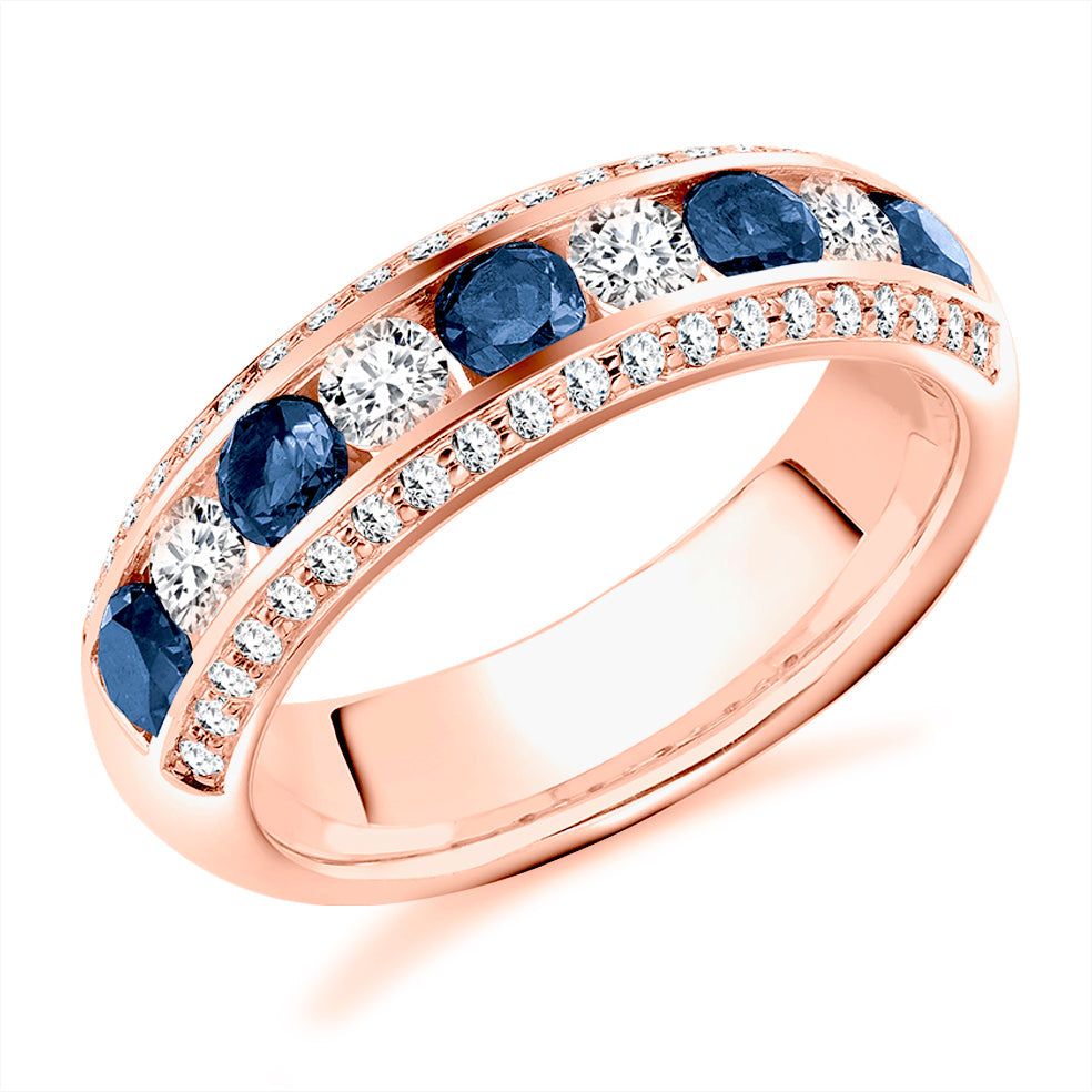 Right Hand Ring-Set Half Eternity Ring, 0.65ct total (HET2651) in Rose Gold