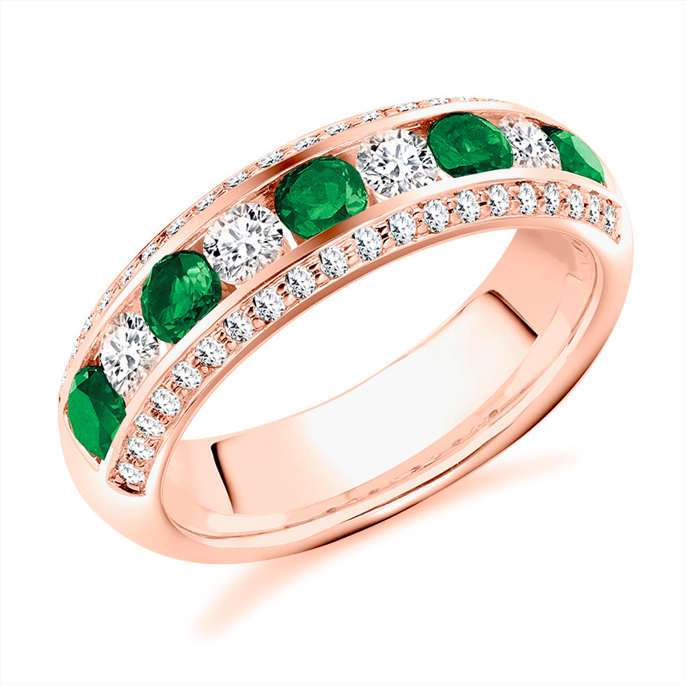 Right Hand Ring-Set Half Eternity Ring, 0.65ct total (HET2651) in Rose Gold